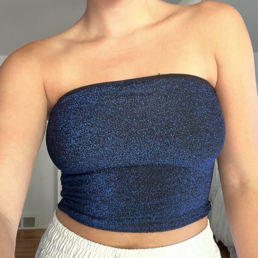 Sparkly Blue Target Tube Top